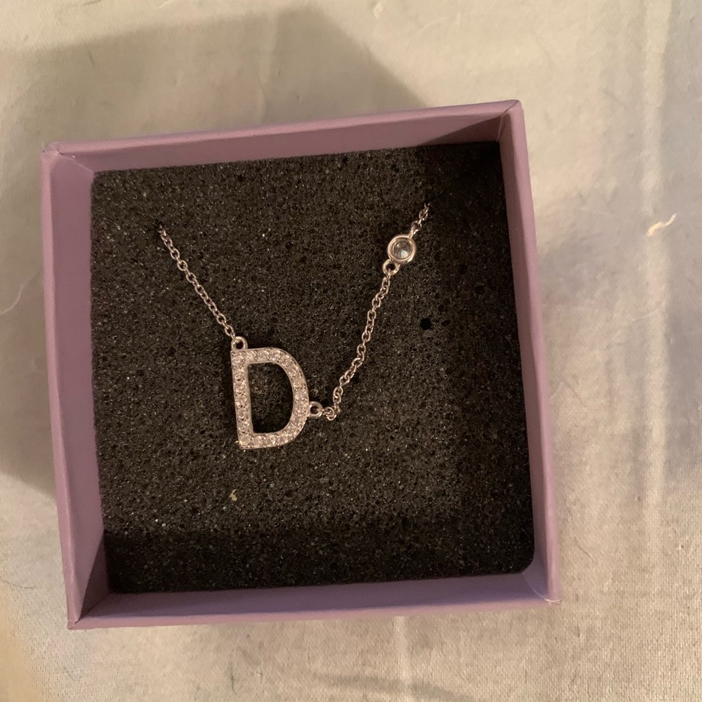 QVC diamonique initial “D” necklace